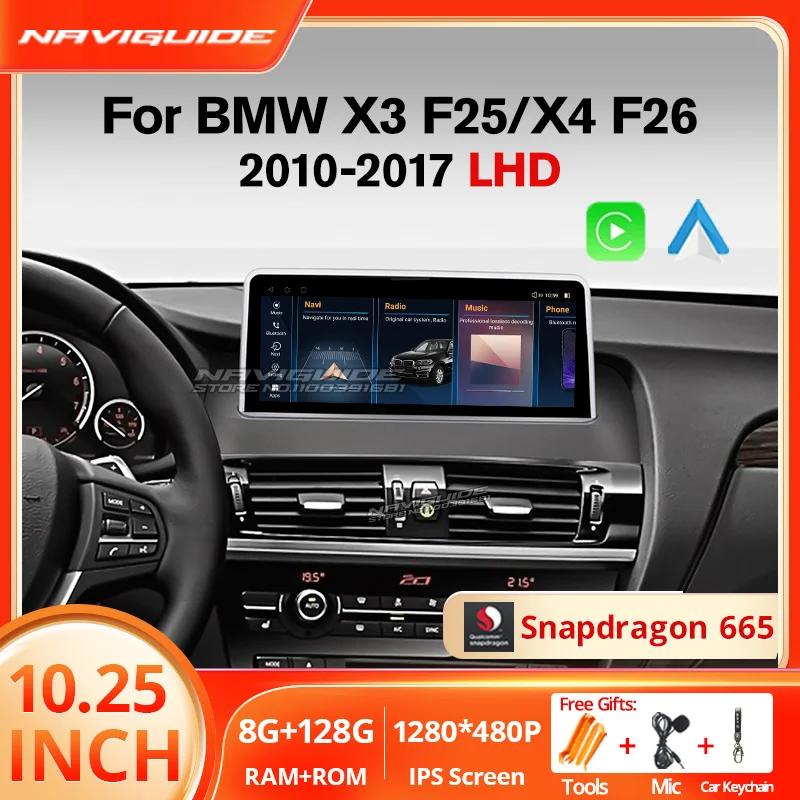 NAVIGUIDE 10.25 ġ ȵ̵ 12 ڵ , BMW X3 F25 X4 F26 2011 2016 ޼ ̺ CIC NBT GPS ī÷ Ƽ̵ ÷̾ BT
